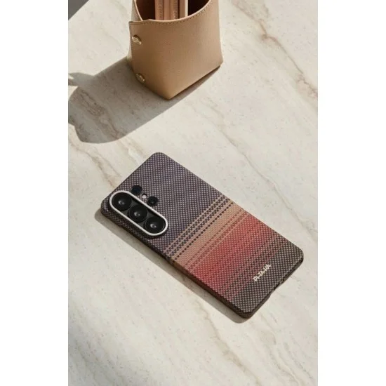 Pitaka Edge Ultra Slim Case with Aaron Button for Samsung S26 Ultra - Sunset